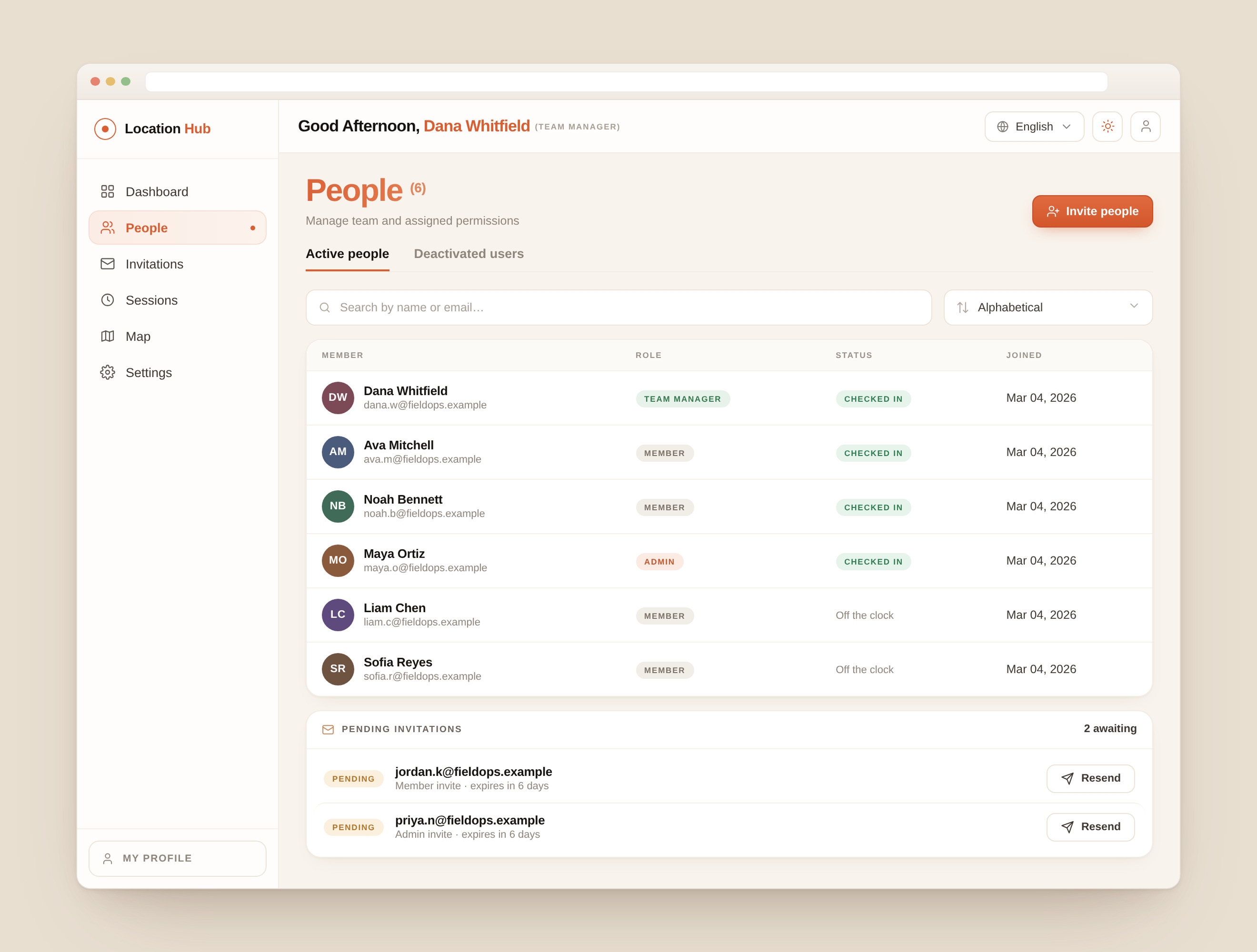 Location Hub People Management